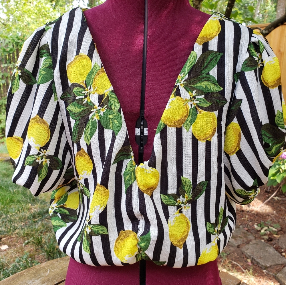 Striped Lemon Crop Top